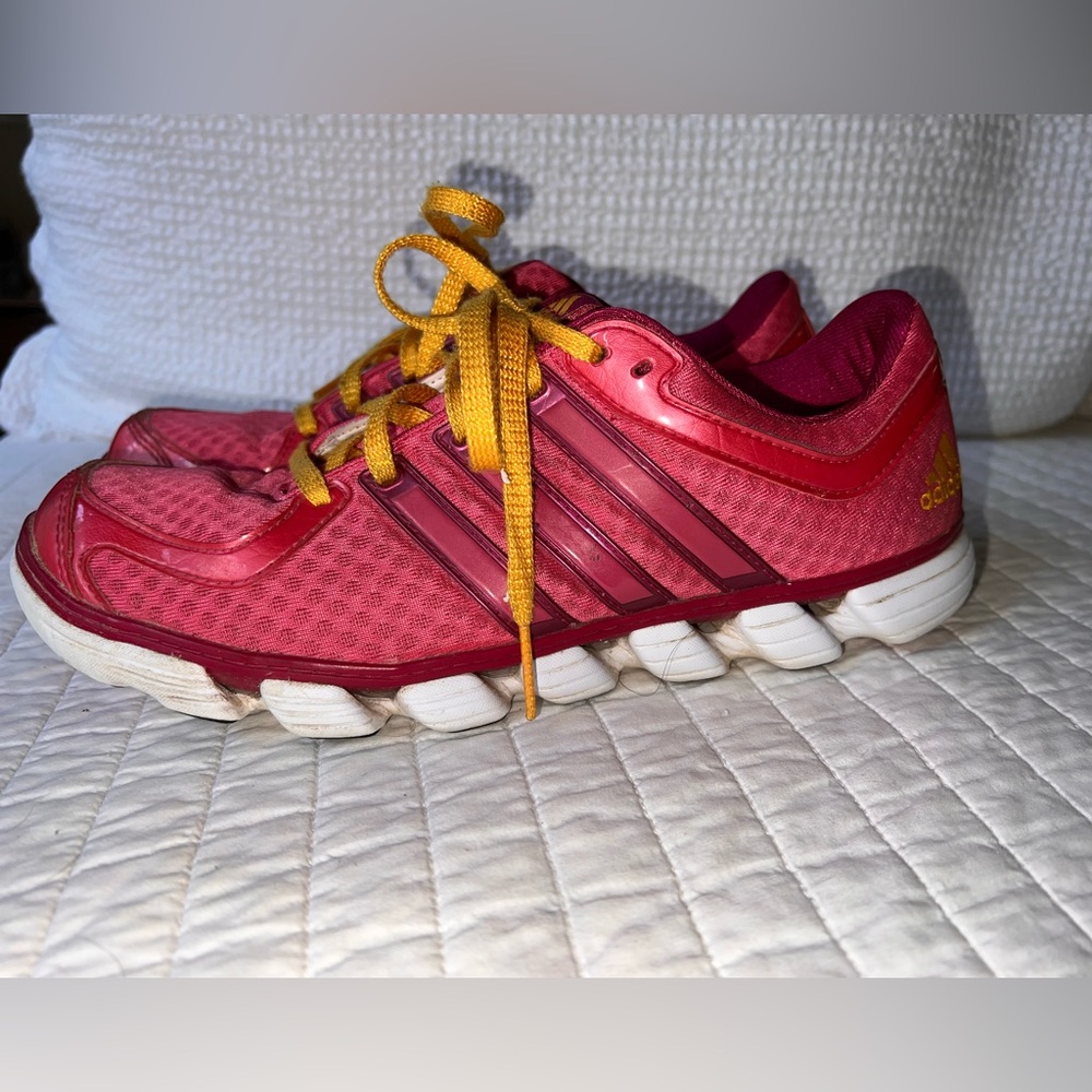 Adidas Women's Pink and Yellow Sneakers